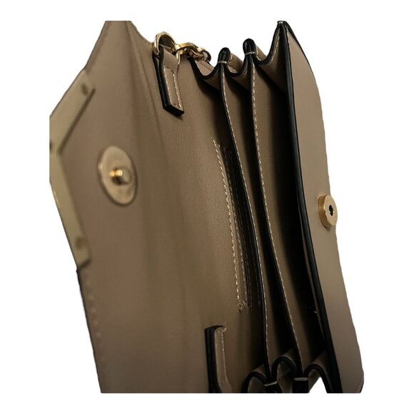 Urban Expressions Taupe Faux Leather Mini Purse with Gold Chain Handle 7x5 - Picture 6 of 8